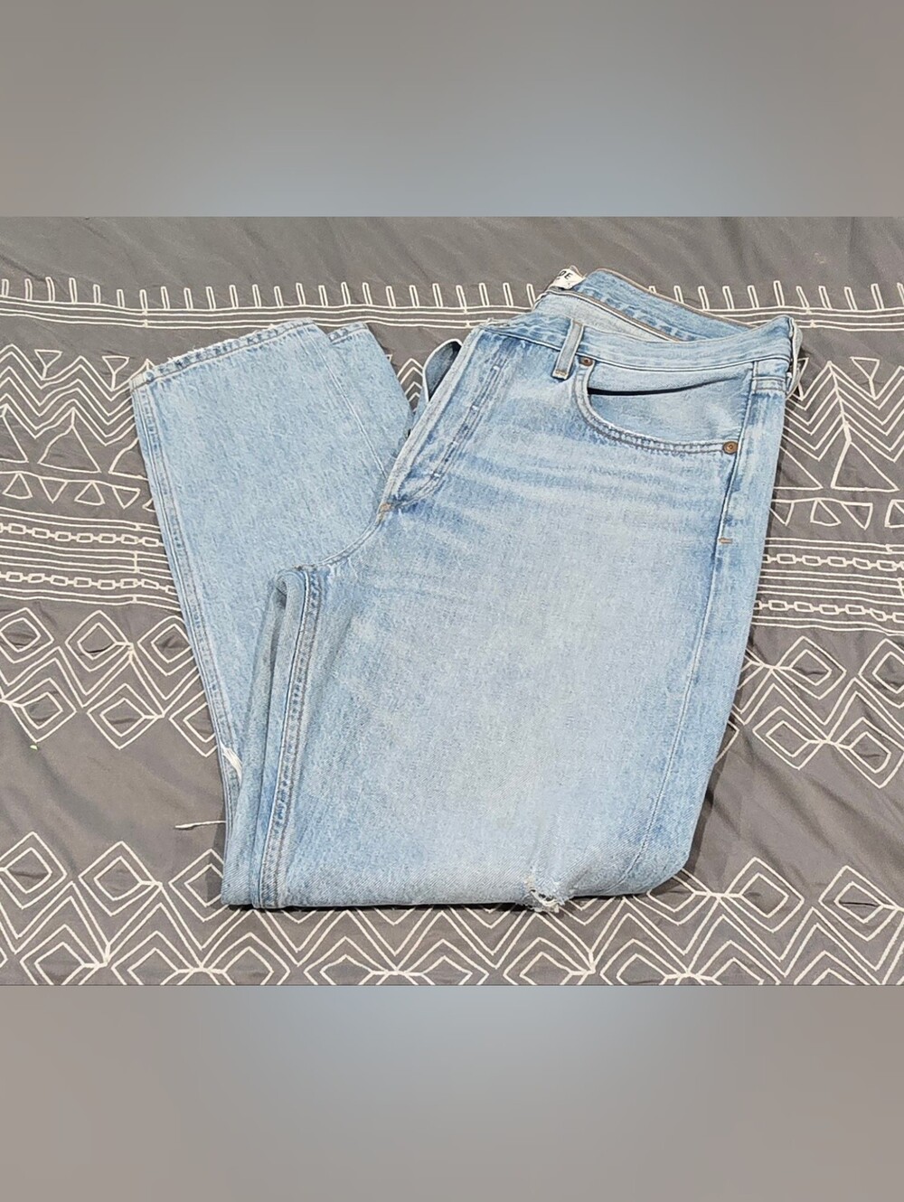 AGOLDE Jamie High Waisted Classic Straight Distressed Ankle Jeans Size 31